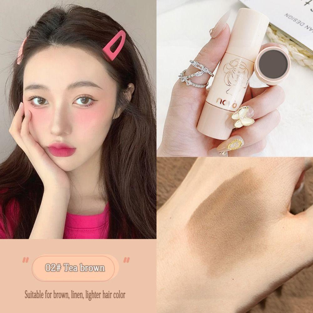 Phấn Che Khuyết Điểm Chân Tóc Màu Đen / Nâu Kèm Mút Tán Tiện Lợi