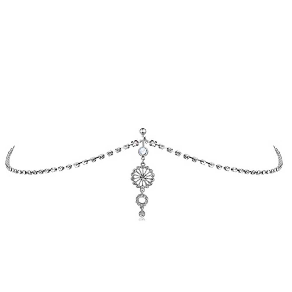 Dây Xích Đeo Thắt Lưng Tua Rua Bằng Thép Không Gỉ Đính Đá Thời Trang Đi Biển Cho Nữ