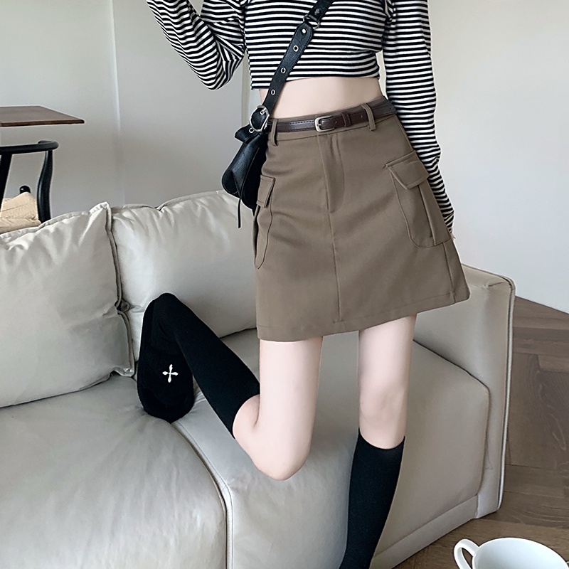 Chân váy SUXI dáng chữ A lưng cao ôm hông thời trang dành cho nữ