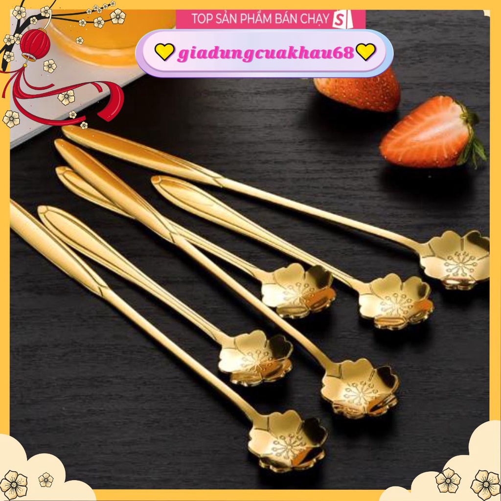 Thìa Hoa Anh Đào Mạ Vàng/ Bạc Phong Cách Cổ Điển Sang Trọng Giá Rẻ💛𝒈𝒊𝒂𝒅𝒖𝒏𝒈𝒄𝒖𝒂𝒌𝒉𝒂𝒖𝟔𝟖💛