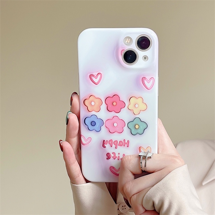 Ốp Điện Thoại Tpu Dẻo Họa Tiết Hoa &amp; Gấu Đơn Giản Dễ Thương Chống Sốc Cho iPhone 14 13 12 11 Pro Max