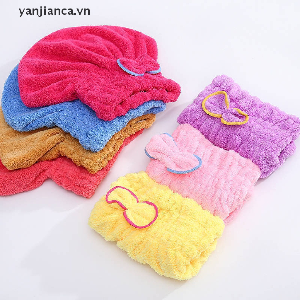 Mũ Tắm Trùm Đầu Bằng Vải Sợi Nhỏ Nhanh Khô Đính Nơ Cho Nữ