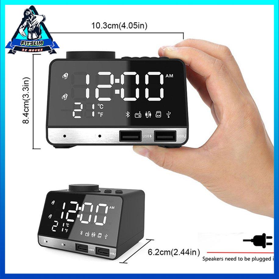 Điện thoại di động Sạc Led Smart Radio Đồng hồ báo thức Âm thanh nổi nhỏ [S/13]