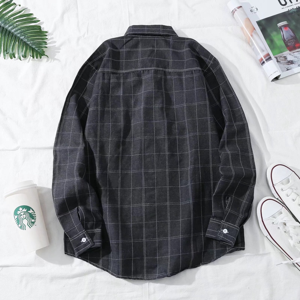 Áo Sơ Mi Nam Tay Dài Dáng Rộng In Họa Tiết Phong Cách hip hop Hàn Quốc Cỡ M-3XL