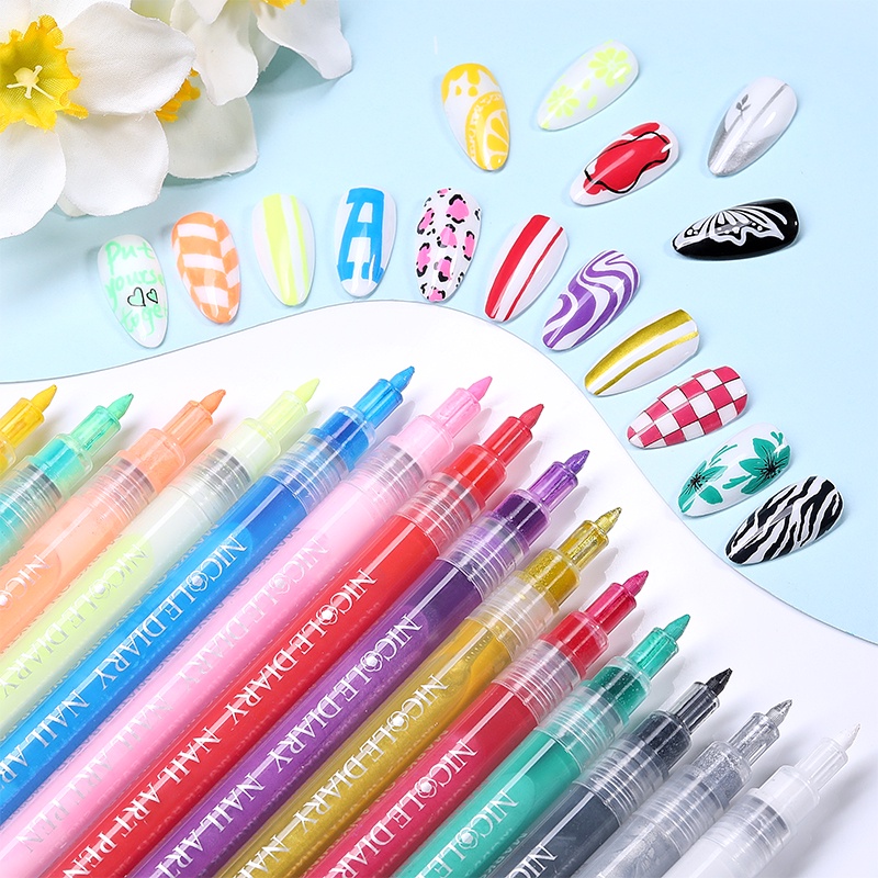 Bút Trang Trí Móng Nghệ Thuật 3D Đầy Màu Sắc Tiện Lợi