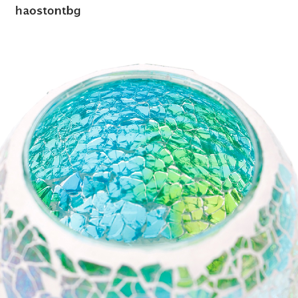 Giá Đỡ Đèn Trà Bằng Thủy Tinh Phong Cách Mosaic Độc Đáo Trang Trí Nhà Cửa