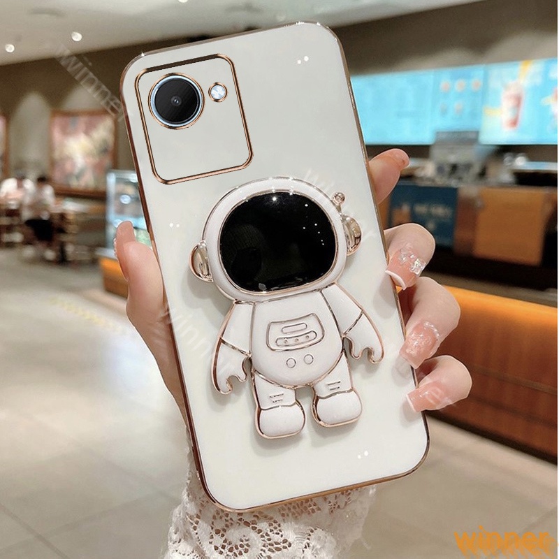 Dấu ngoặc Ốp Lưng realme C30 realme C30S realme narzo 50i prime Ốp Điện Thoại In Hình Phi Hành Gia Có Giá Đỡ Cho 31AYHY