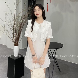 Váy thô cộc tay cổ bèo đính đá