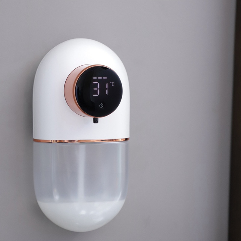 1 Bộ Bình Đựng Xà Phòng Rửa Tay Tự Động Thông Minh Sạc USB Màn Hình Kỹ Thuật Số Màu Trắng