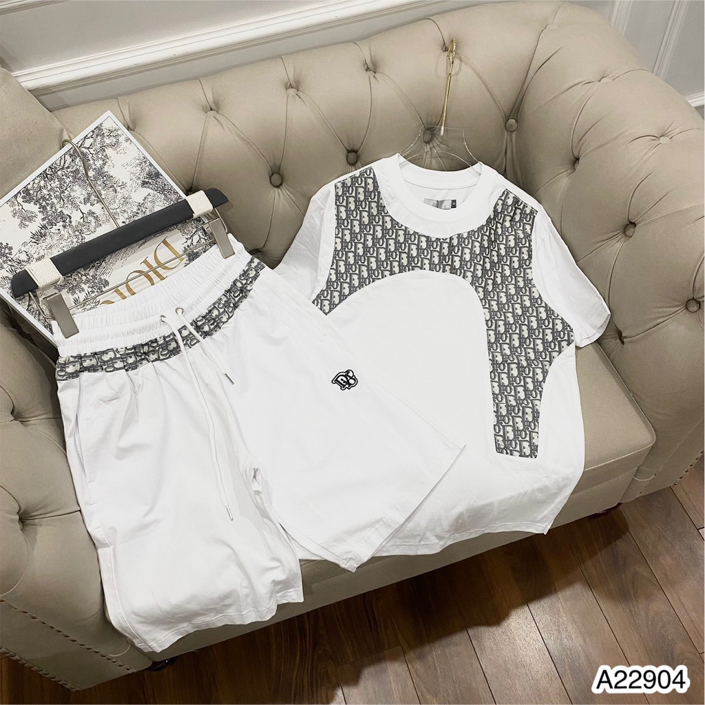 Bộ Quần Áo DI-OR Nam Phối Viền Tay Cao Cấp - Bộ Quần Áo DI-OR Nam Thêu Chữ Cực Đẹp