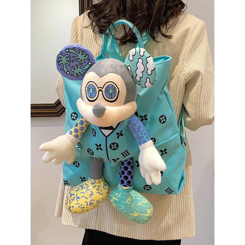 Ba Lô Vải Đi Học In Hình Chuột Mickey Thời Trang Cho Nữ