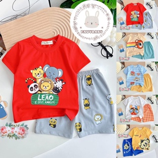 Bộ Cộc Tay MINKY MOM Chính Hãng COTTON 4 Chiều Sang Xịn Mịn Hình Voi Khỉ