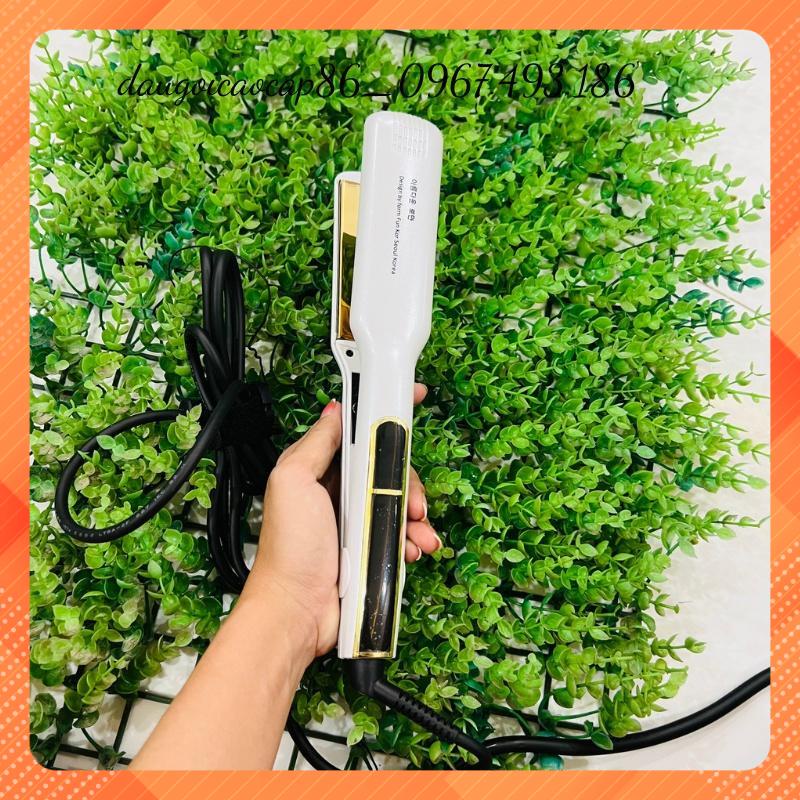 Máy ép duỗi tóc, uốn tóc xoăn Hàn Quốc trắng bản TiTan 3in1, giúp kẹp thẳng tóc tránh hư tổn, BH 12 tháng