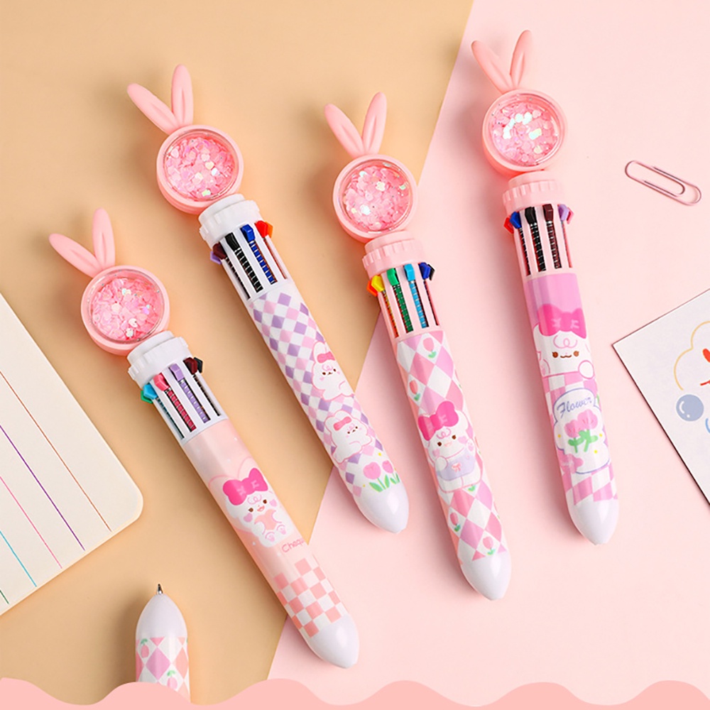 Bút Bi Ngòi 0.5mm 10 Màu Sắc Xinh Xắn