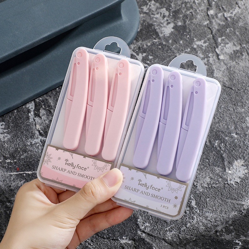 Dao cạo lông mày, cạo lông mày tóc mái 3 món siêu bén thép không gỉ cao cấp