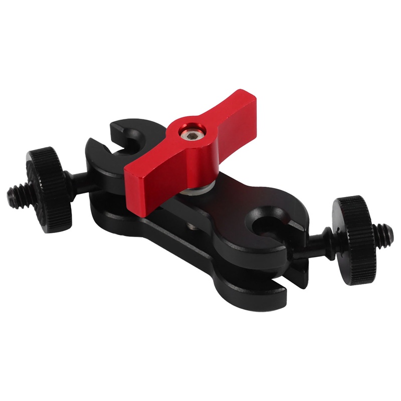 Cánh Tay Gắn Máy Ảnh DSLR Hai Đầu Bi 1 / 4 inch Bằng Hợp Kim Nhôm Đa Năng Màu Đỏ