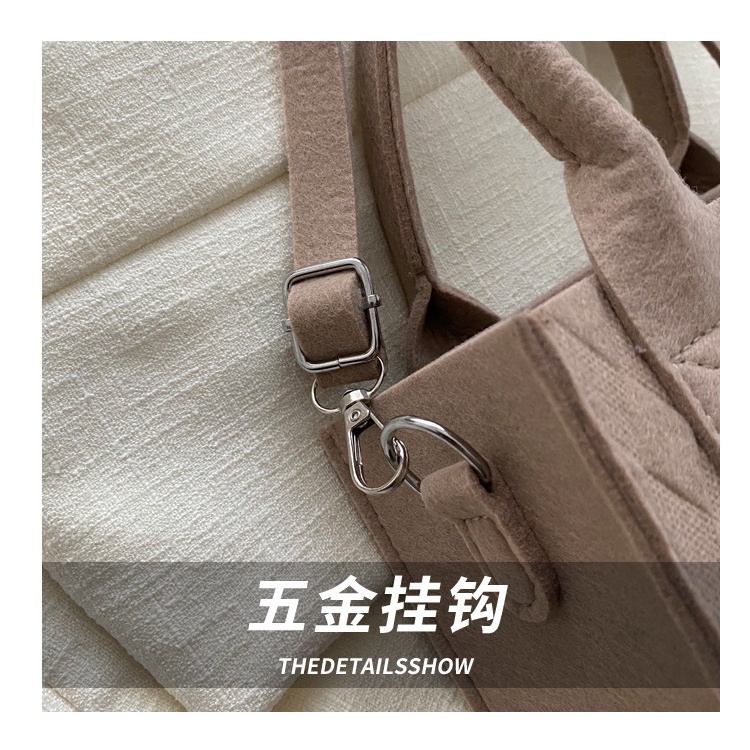 Túi Tote Đeo Vai Sức Chứa Lớn Màu Trơn Đính Đá Đơn Giản Thời Trang