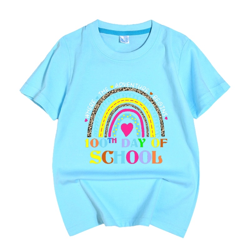 Áo Thun Tay Ngắn In Chữ Vui Nhộn Thời Trang Mùa Hè Dành Cho Bé Kỉ Niệm 100 Ngày