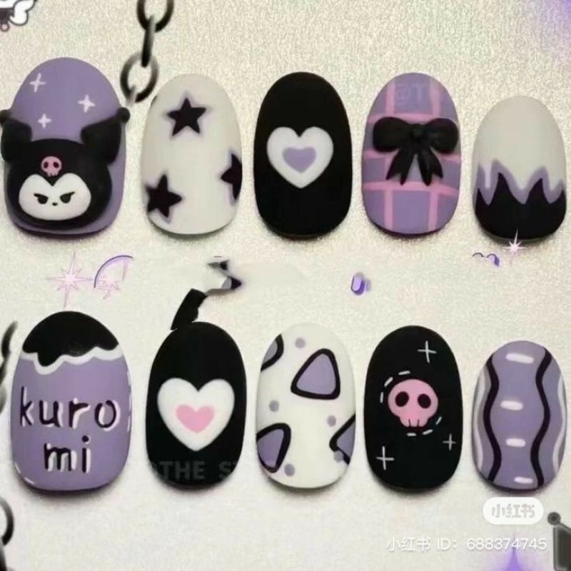 Mẫu NailBox đính charm KuRoMi