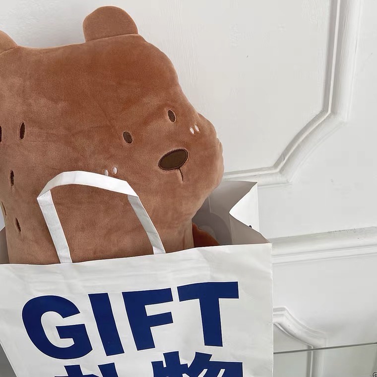 Gấu bông hình gấu nâu và vịt mỏ vàng cực mềm mại, trang trí phòng cho bé yêu - Gọn Decor