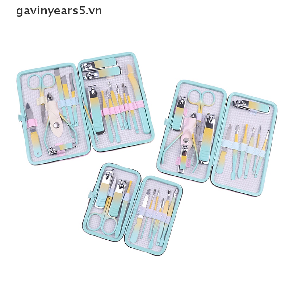 Bộ 10 / 12 / 18 Món Kềm Cắt Móng Tay Bằng Thép Không Gỉ Kèm Hộp Đựng