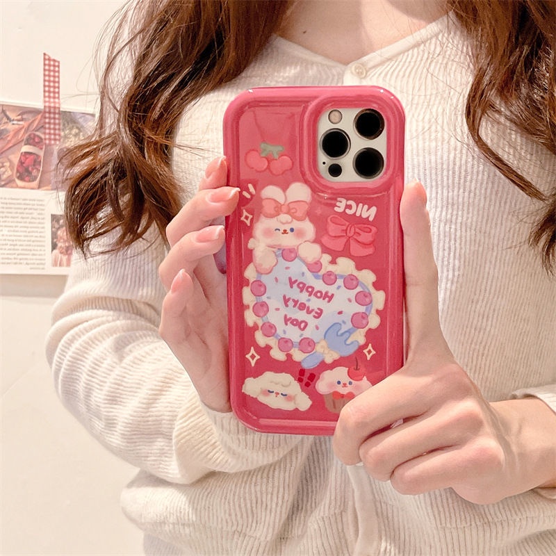 Ốp Điện Thoại TPU Silicone Trong Suốt Chống Sốc In Hình Thỏ Cho IPhone 14 13 11 12 Pro XS Max X XR 7 8 Plus