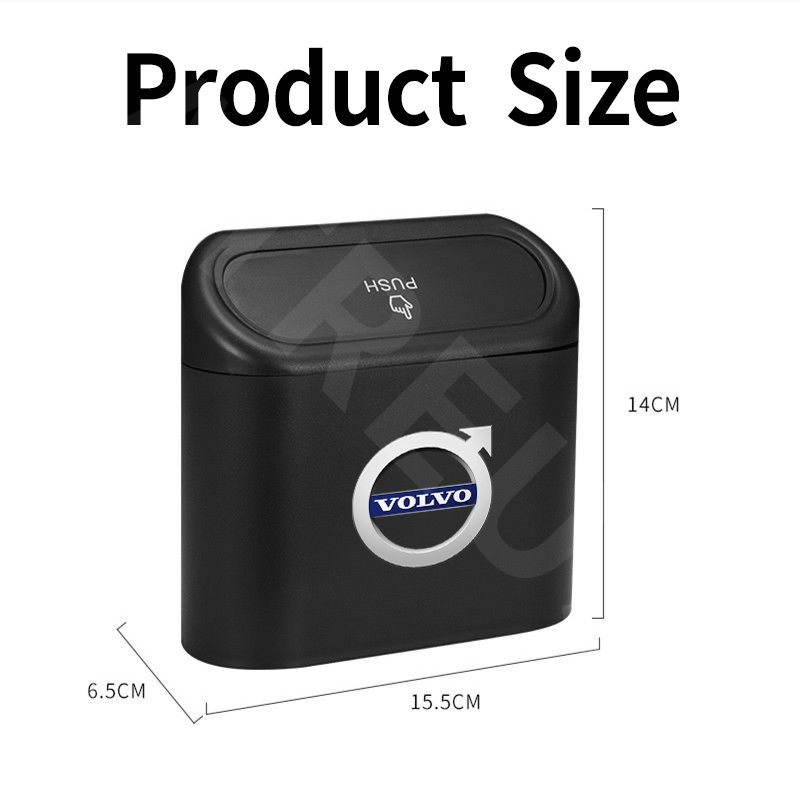 Thùng Rác Nắp Lật Dạng Nhấn Treo Xe Hơi Sắp Xếp Gọn Gàng Cho XC60 S60 S80 XC90 V60 XC40