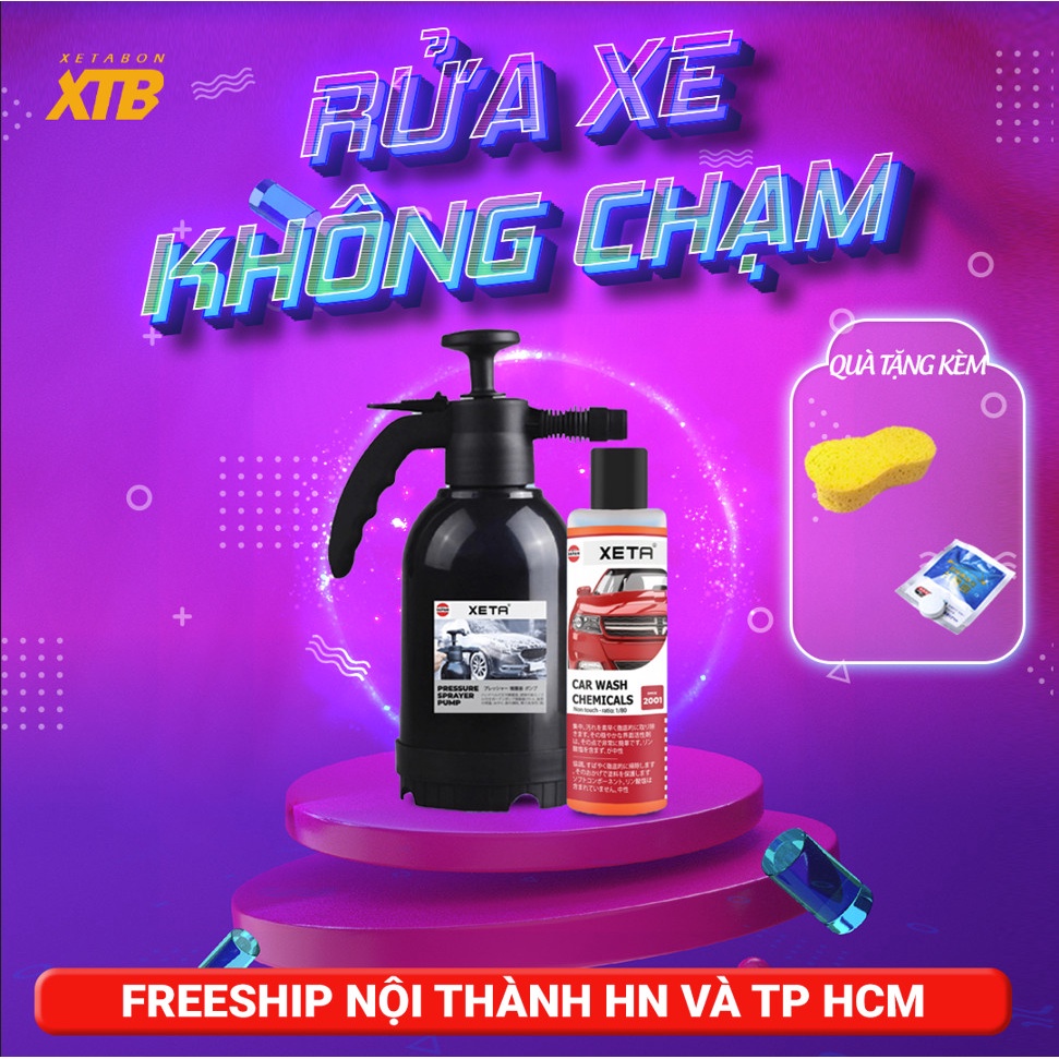 Dung dịch rửa xe không chạm Xeta có bình phun tuyết cầm tay làm sạch nhanh, bay sạch bụi bẩn