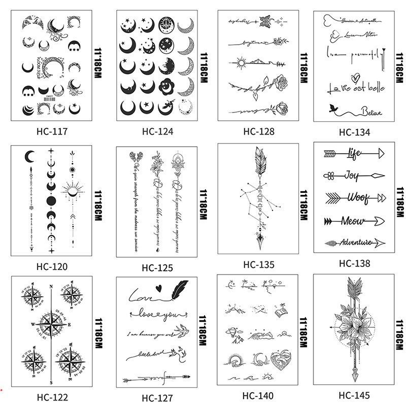 Hình Xăm Dán Tạm Thời Chống Nước Lâu Trôi 2 Tuần 18Cmx11Cm