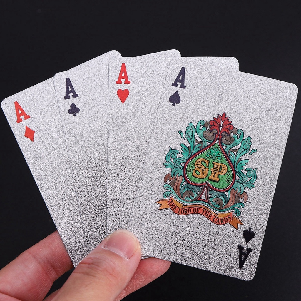 Bài Tây Poker Mạ Si BẠC Cao Cấp Phủ Nhũ BẠC Hãng miDoctor– Bộ 54 Lá Bài Tú Lơ Khơ Bằng Nhựa Dẻo Chống Thấm Nước Gãy