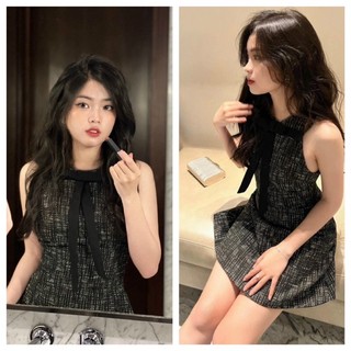 Đầm suông đính nơ tiểu thư