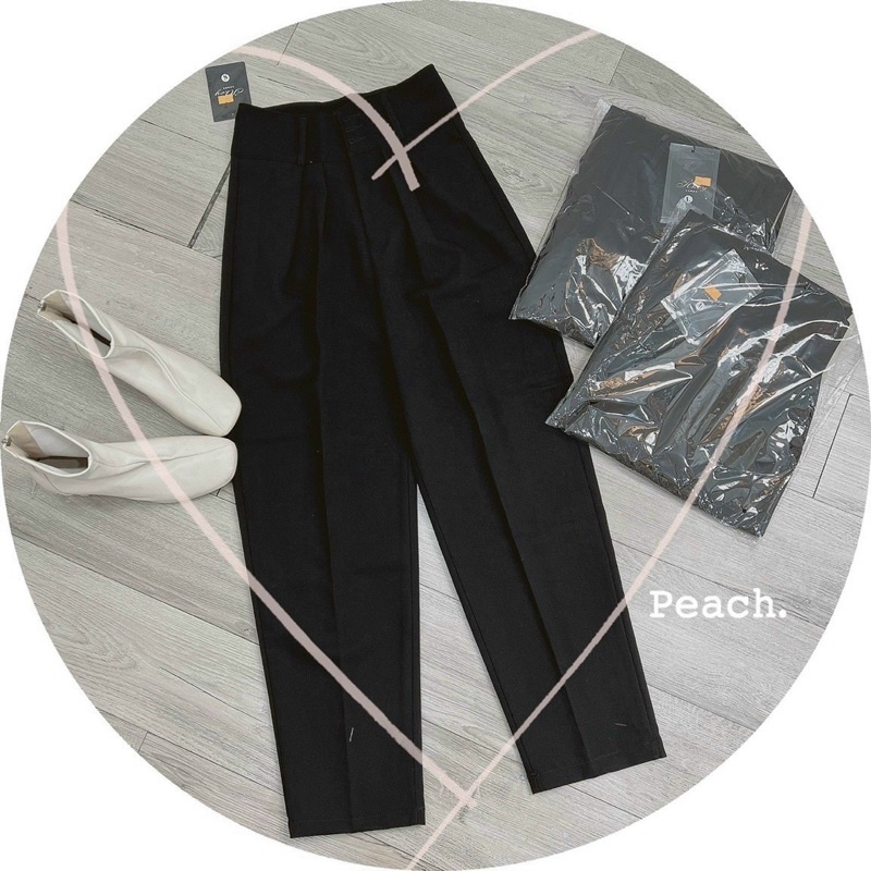 Quần tây lưng cao 3 nút- quần baggy lưng cao 3 nút (hình thật)