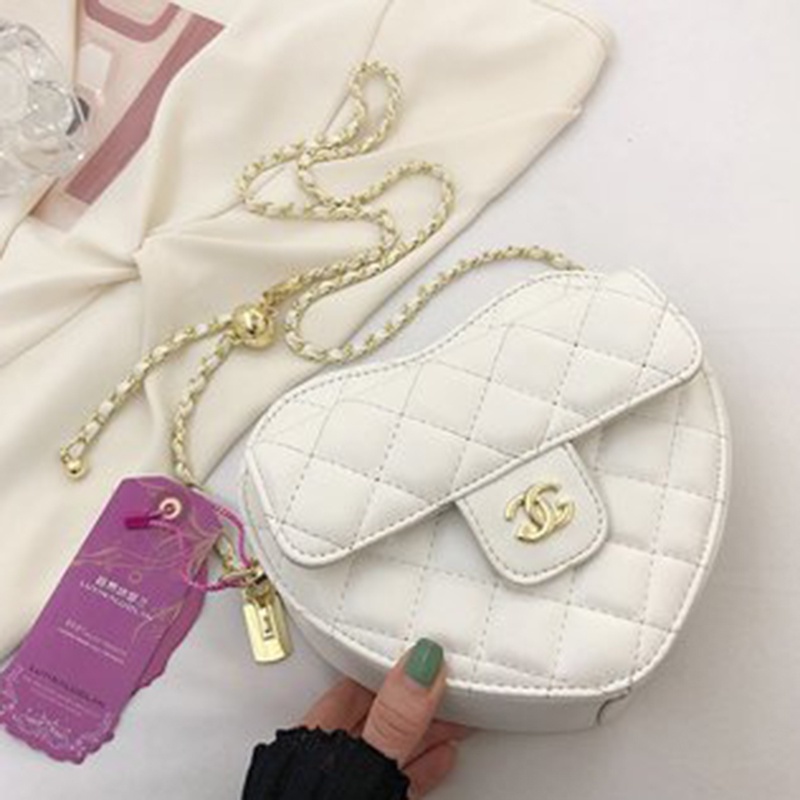 Túi Đeo Vai Dây Xích Hình Trái Tim Thời Trang Dành Cho Nữ