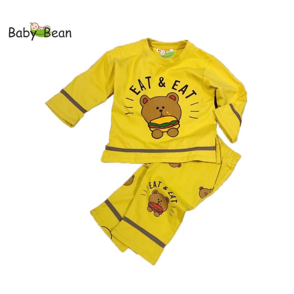 Bộ Đồ Thun Cotton In Gấu Quần Lỡ Bé Gái BabyBean