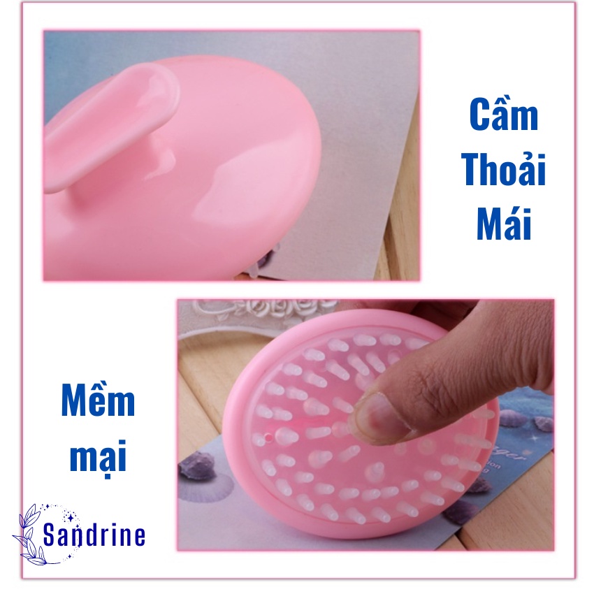 Lược Gội Đầu Silicon - Làm Sạch Da Đầu Và Bụi Bẩn - Đầu Silicon Mát Xa Mềm Mại Thúc Đẩy Sự Lưu Thông Máu