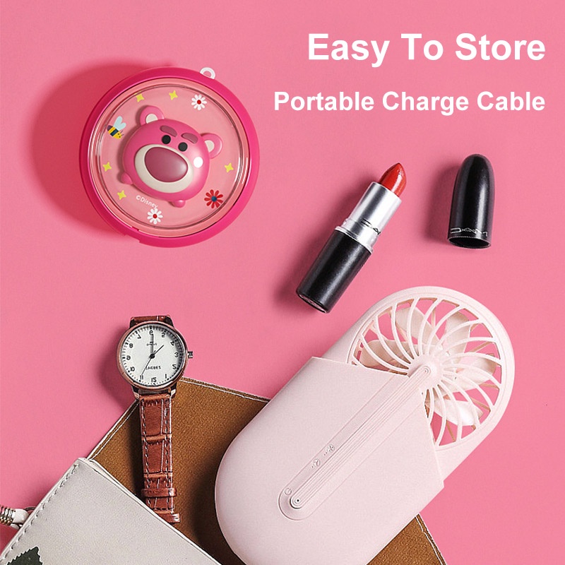 DISNEY Dây Cáp Sạc Nhanh 2.4A 3 Trong 1 Thiết Kế Gấu Pooh Minnie Minnie Stitch Dễ Thương