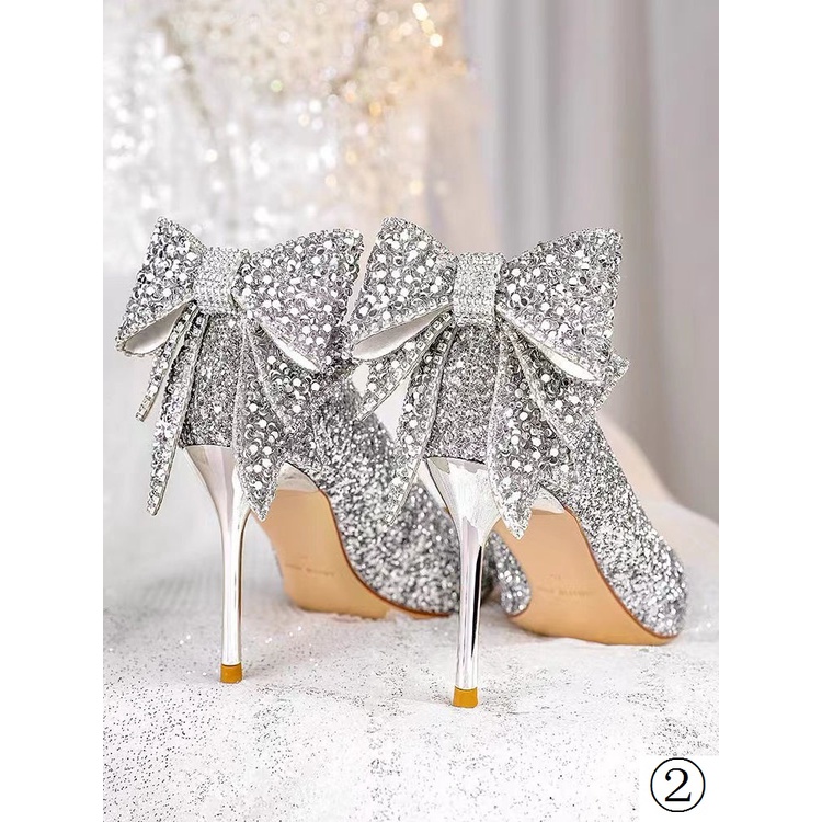 Giày Cao Gót Đính Pha Lê Lấp Lánh Thời Trang Cho Nữ 18 Tuổi