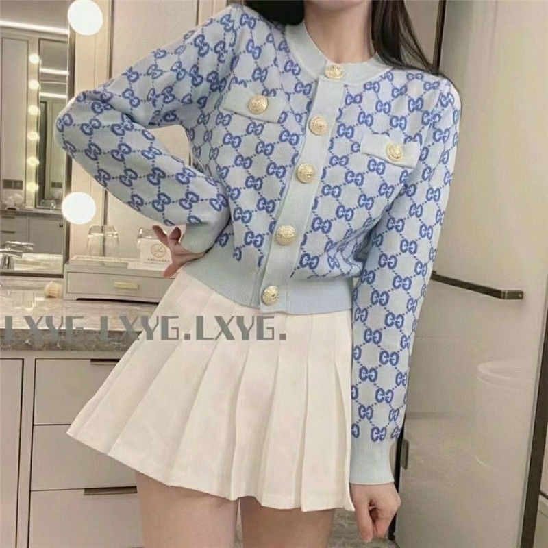 Hàng Có Sẵn!Gucc!Áo Khoác Cardigan Dệt Kim Cổ Chữ V Thiết Kế Mới Thời Trang Dành Cho Cặp Đô