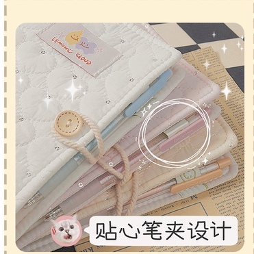 NB30 Sổ tay bìa vải hình trái tim gáy tròn Lemon Cloud size A6 A5