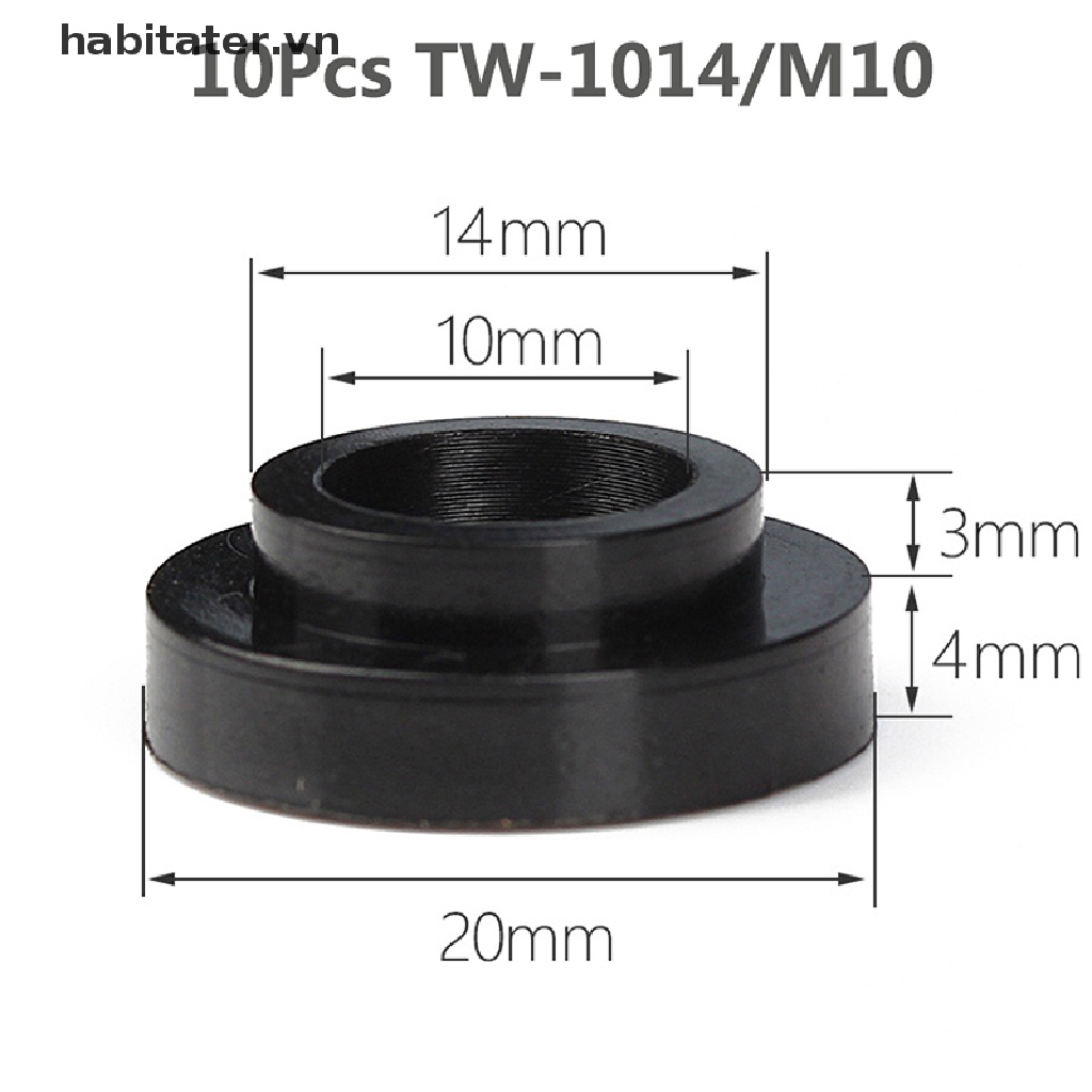 Set 5 / 10 / 20 / 50 / 100 Vòng Đệm Chữ T Bằng Nhựa Cách Nhiệt M3 M4 M5 M6 M8 M10 M12 M14 M16