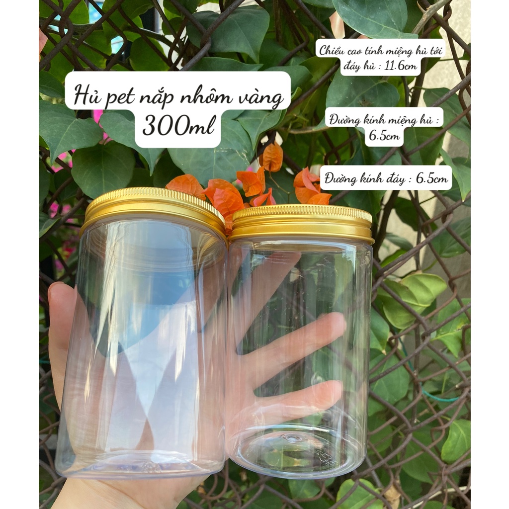 HỦ NHỰA PET NẮP NHÔM VÀNG/NẮP NHÔM BẠC LOẠI NHỰA DÀY 300ML/ 350ML/500ML/800ML/1000ML/1200ML