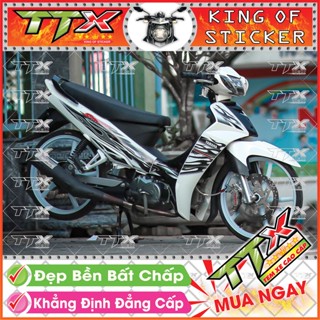 Tem Xe Sirius Trắng Đen Mới - Tem Sirius Lửa Siêu Đẹp Đen Trắng Spark 50 - 110 Hót - Mẫu Team Sirius (s064-00)