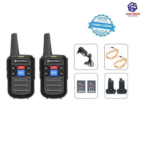 Bộ 02 máy Bộ Đàm Chính Hãng Motorola GP-418 (Thiết Kế Nhỏ Gọn, Dung Lượng Pin Cao 5800Mah  &gt;12 tiếng, Sạc Cổng Type C)
