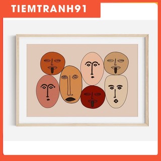 Tranh treo tường | Tranh nghệ thuật trừu tượng - Abstract Faces Print, Portrait Print, Boho Art 01