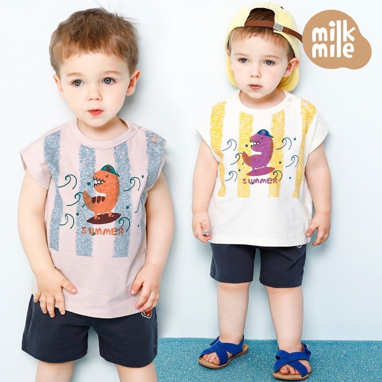 Bộ Milk Mile xuất Hàn dư họa tiết khủng long
