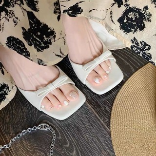 Guốc mảnh quai nơ gót 7cm - ord