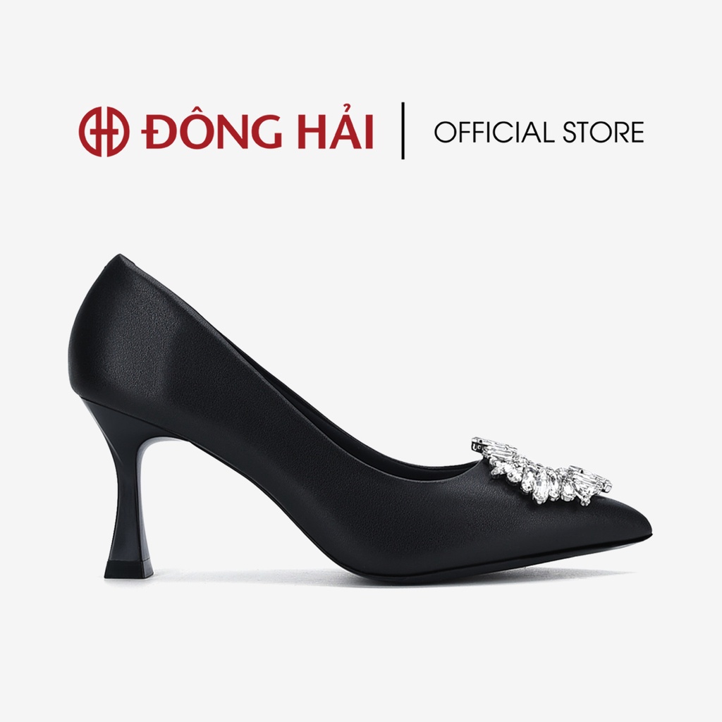 Giày cao gót Đông Hải đính nơ đá sang trọng phối gót cao 8cm - G81M1