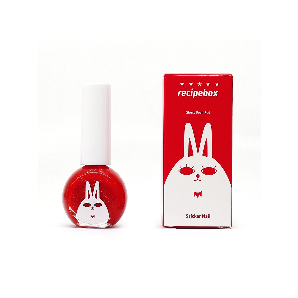 Sơn móng tay gốc nước cho trẻ em RECIPEBOX Kids Water Base Nail Polish màu Glossy Pearl Red  10ml