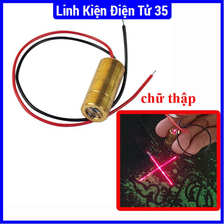Đầu phát Laze 9mm 3V 5mW sáng đỏ dây dài 11cm điện áp 3V, công suất 5mW