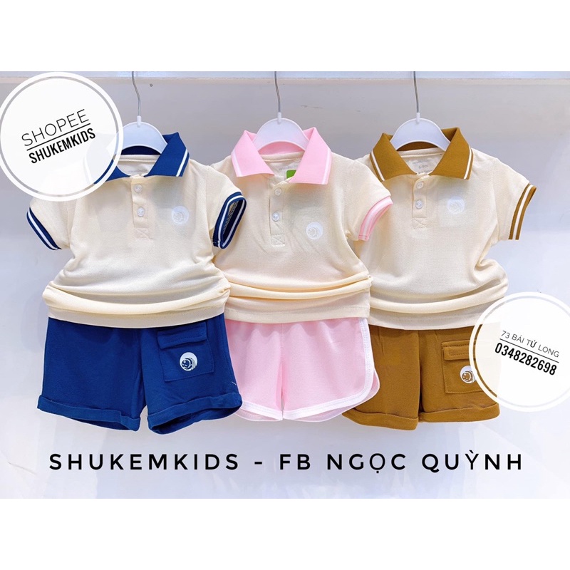 Bộ Cộc Polo Sợi Tre Siêu Mềm Mát Cho Bé 6m-4y
